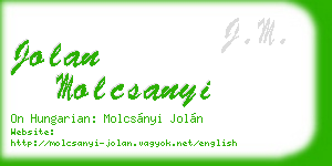 jolan molcsanyi business card
